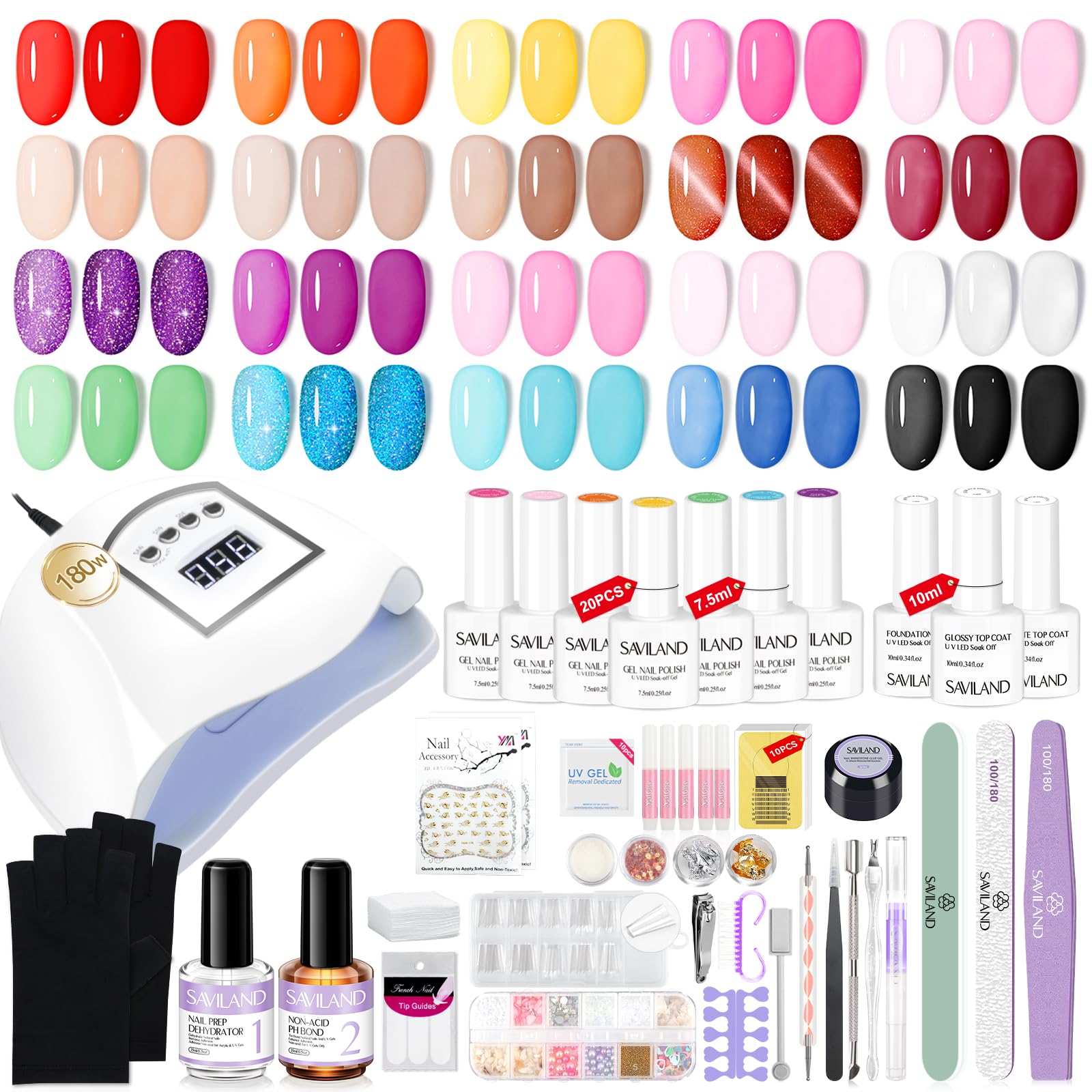 Amazon.com: SAVILAND Gel Nail Polish Kit - 20 Colors Gel Polish 3